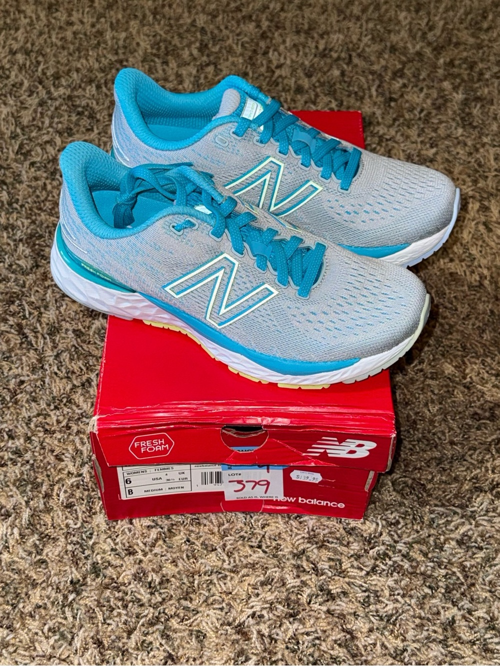 New Balance Fresh Foam 880V11 Womens Sz 6 Blue Gray Running Shoes W880S11